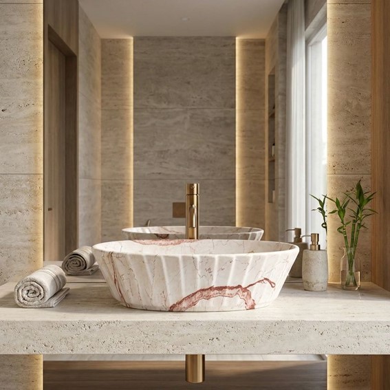 Umywalka Nablatowa SAMANTA Beżowy