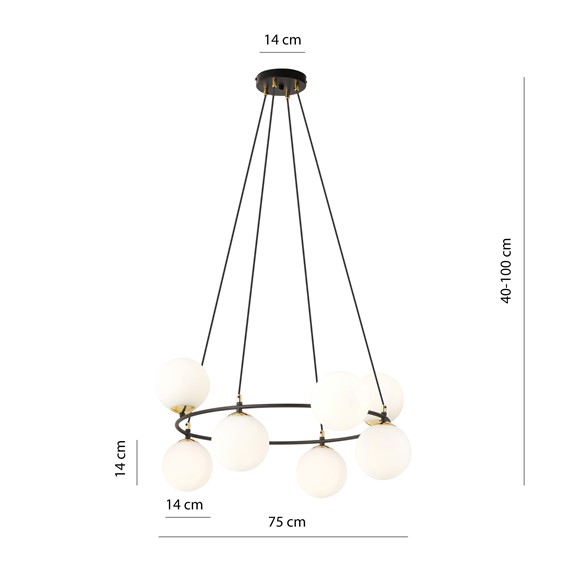 Lampa Wisząca AZURA 8 Opal