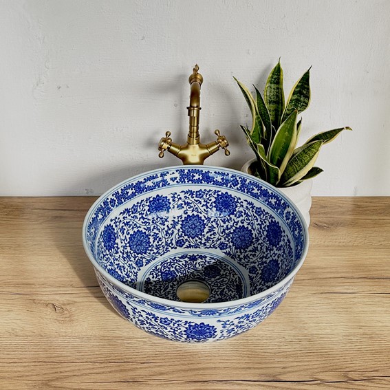 Umywalka Nablatowa BELLA Niebieski