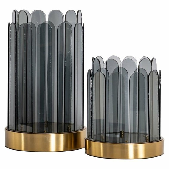 Świecznik DAISEY L Czarny/Złoty