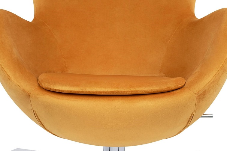Fotel EGG Szeroki Velvet Musztardowy
