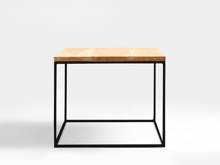 Stół Kawowy Tensio Solid Wood 50x50 Dąb/Czarny