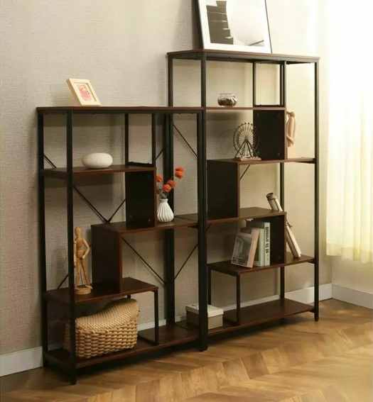 Regał NET A Czarny Mat/Ciemny orzech