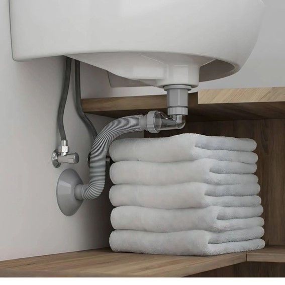 Syfon Umywalkowy z Korkiem Klik-klak FLOW Biały