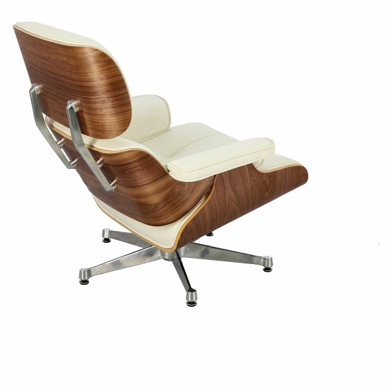 Fotel VIP 54x82x85 Biały/Walnut/Srebrna Baza