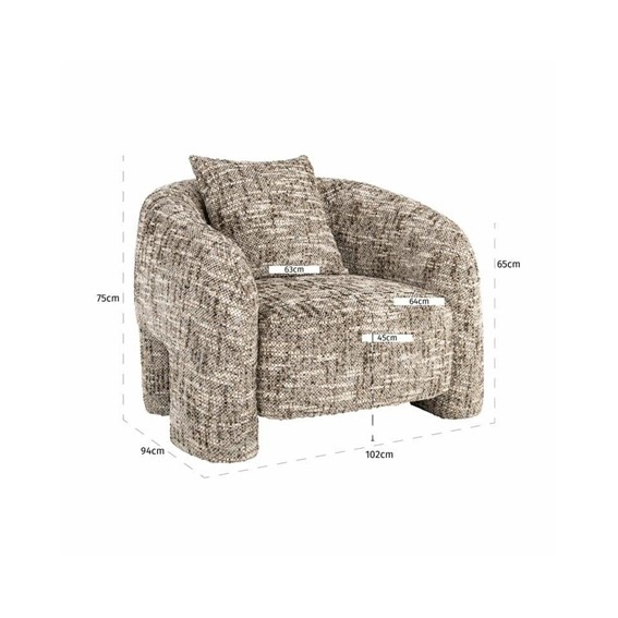 Fotel TUSCANY Brązowy