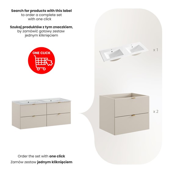 Zestaw Meblowy LAVA 120cm Kaszmirowy Mat