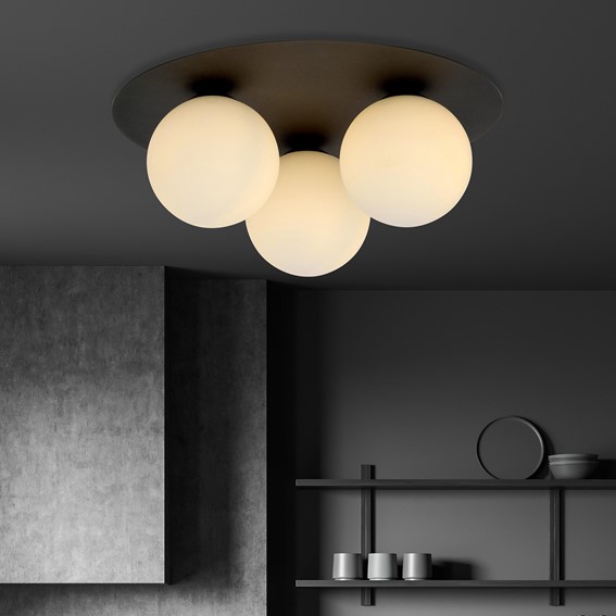 Lampa Sufitowa SOLAR 3 Czarny/Opal
