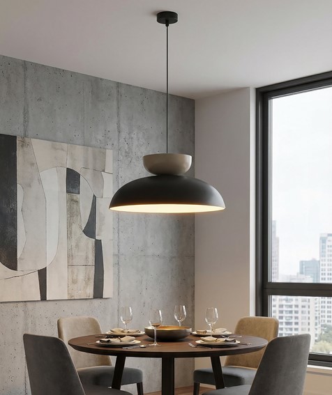 Lampa Wisząca MEGA 1 Czarny/Beżowy