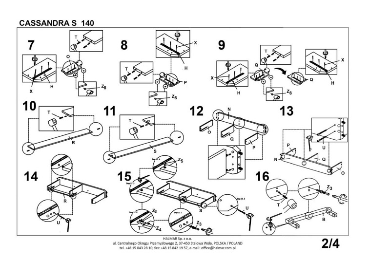 Łóżko CASSANDRA S 140 Biały/Czarny