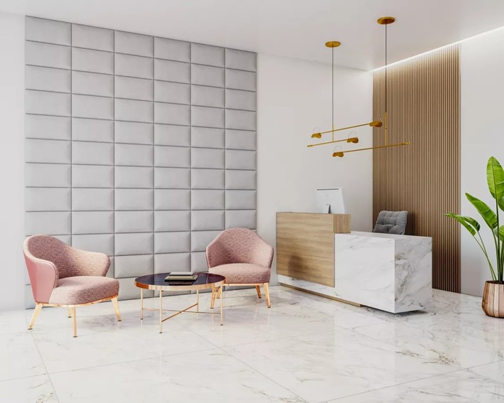 Panel Tapicerowany Ścienny TRINITY 45x25 Pudrowy Róż