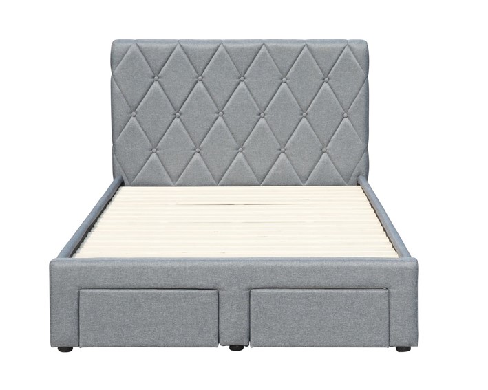 Łóżko BETINA z Pojemnikiem 120x200 cm Popielaty