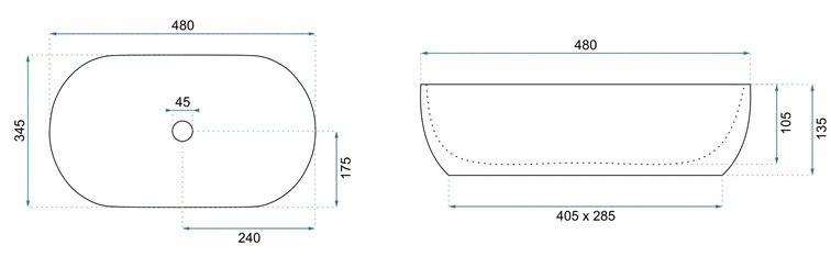 Umywalka Nablatowa AMELIA 48 Savana Beżowy