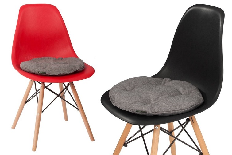 Okrągła Poduszka na Krzesło Ofelia 36cm Jasny Szary