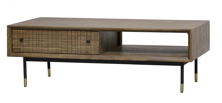 Ława Maze L06-DRW 60x120x40 Czarny/Brązowy