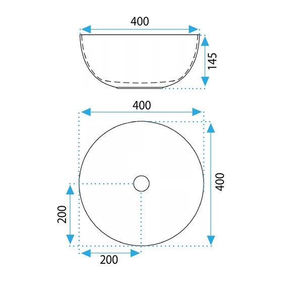 Umywalka Nablatowa ERICA Biały