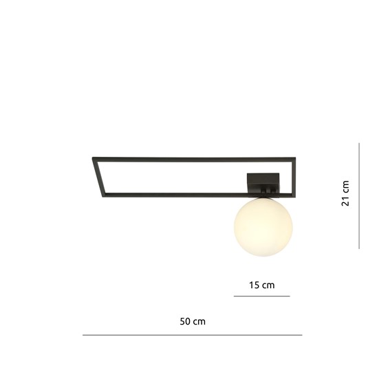 Lampa Sufitowa IMAGO 1A Czarny/Opal