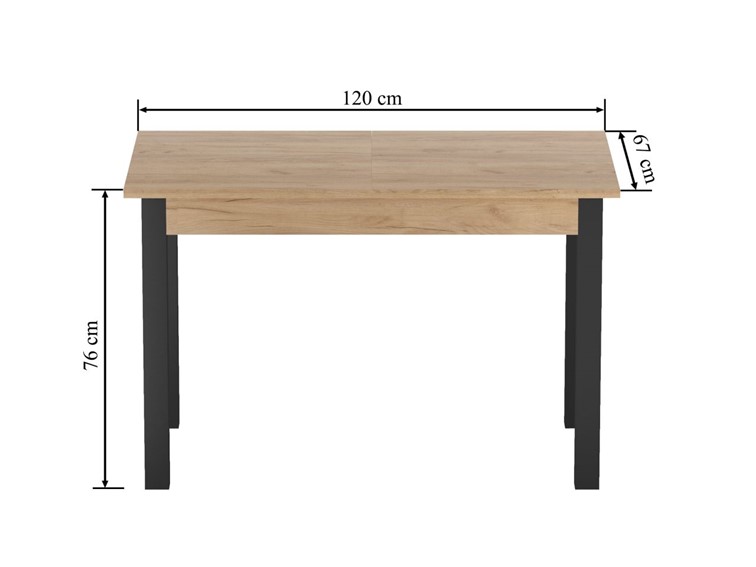 Stół Rozkładany ST22-FX (120-160)x67 Dąb Złoty Craft/Czarny