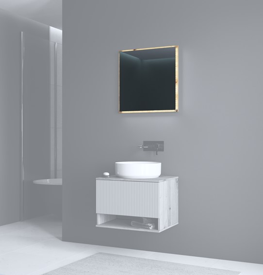 Lustro AVIOLA 60 cm z LED Dąb Artisan