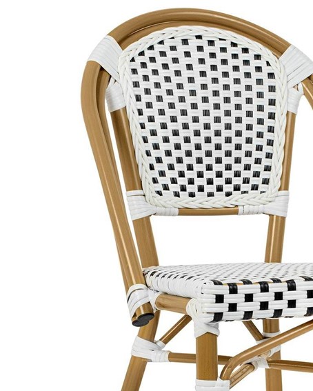 Krzesło CAFE PARIS Białe Rattan