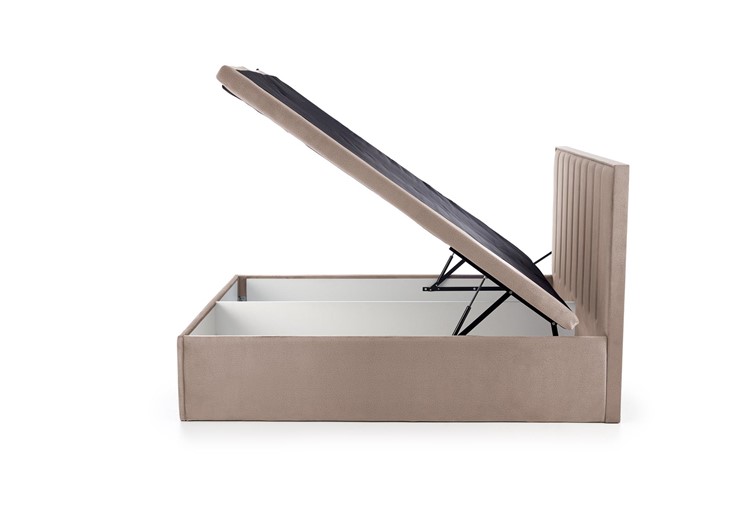 Łóżko Kontynentalne Tapicerowane ASENTO 160x200 Beżowy