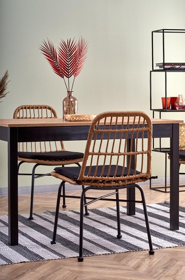 Stół Rozkładany Greg 74x124 Dąb Wotan/Czarny