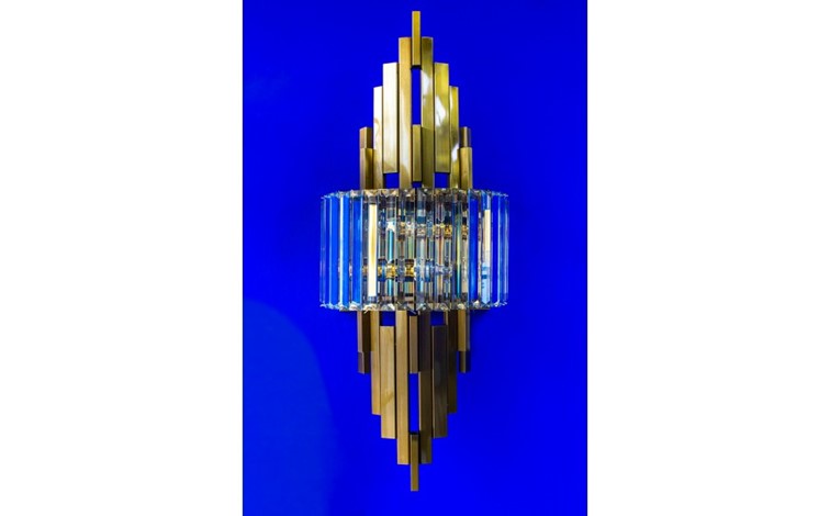 Lampa Ścienna TOWERS Złoty/Transparentny