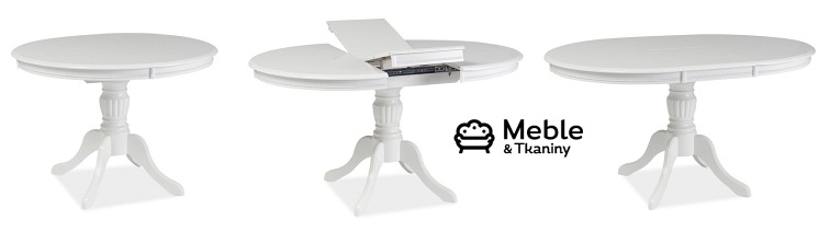 Stół Rozkładany OLIVIA (110-140)x106 Biały