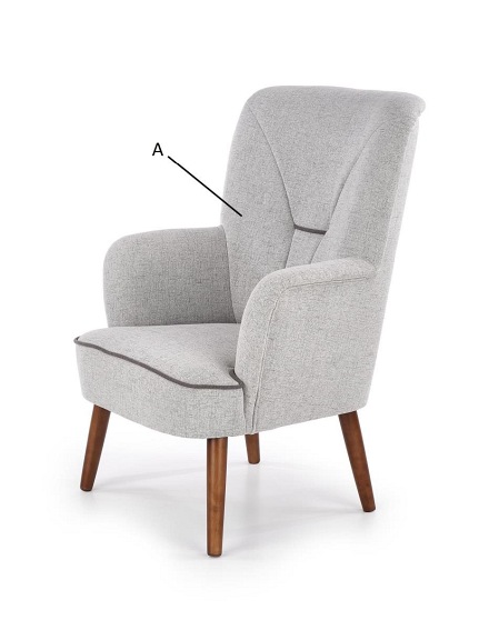 BISHOP fotel wypoczynkowy jasny popiel