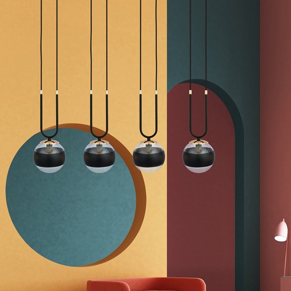 Lampa Wisząca GLAM 4 STRIPE Czarny