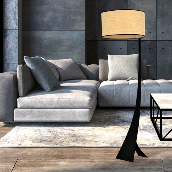 Lampa Podłogowa ESTRELLA LP1 Czarny/Naturalny