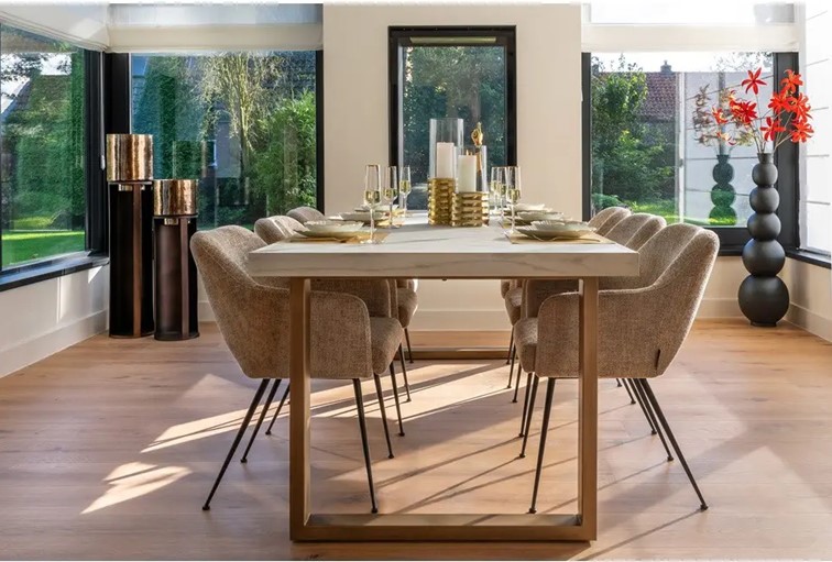 Stół Jadalniany WHITEBONE BRASS 235 Biały