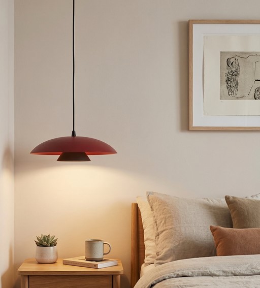 Lampa Wisząca BABEL 1 Burgundowy/Czarny