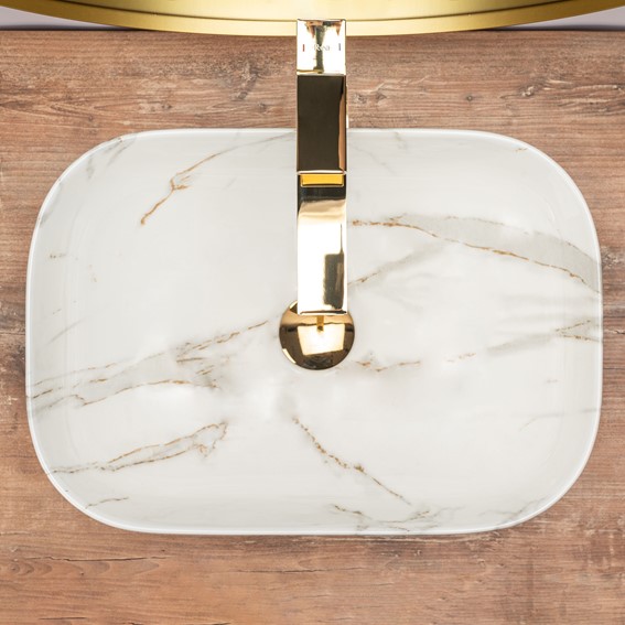 Umywalka Nablatowa BELINDA AIAX SHINY Biały