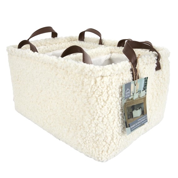 Zestaw 3 Koszy Boucle Kremowy