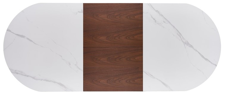 Stół Rozkładany GIBSON (160-220)x90 Biały Marmur/Orzechowy/Złoty