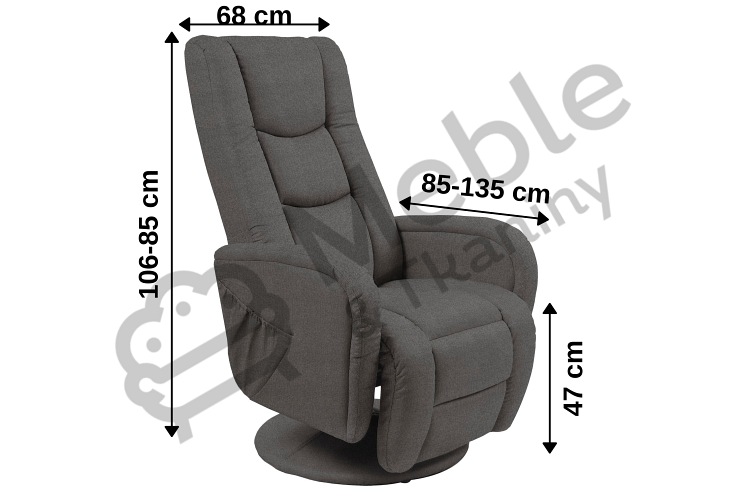 Fotel Rozkładany z Funkcją Masażu PULSAR 2 Popielaty
