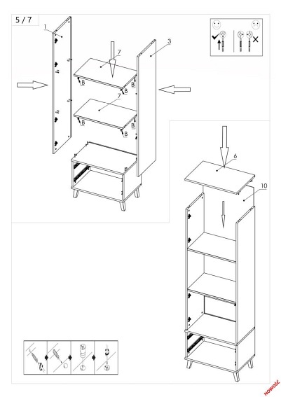 NEST W-2 witryna dąb lefkas/ czarny