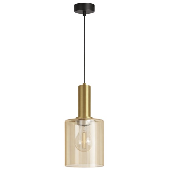 Lampa Wisząca AIGO K-5875 Czarny/Bursztynowy/Złoty