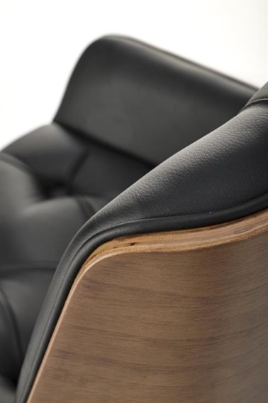 Fotel Gabinetowy GAVIN Czarny/Orzech