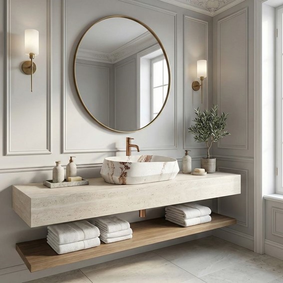 Umywalka Nablatowa ZOE Travo Beżowy