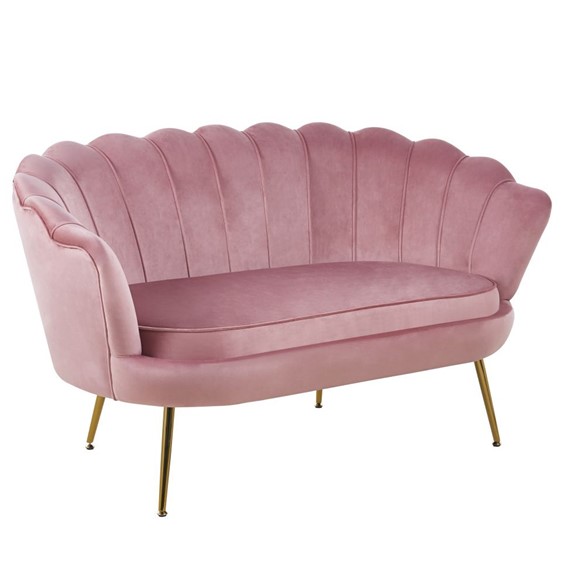 Sofa SF1-FX Różowy/Złoty