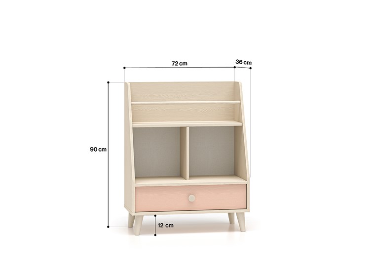 Regał MEVEL 09 Beżowy/Różowy