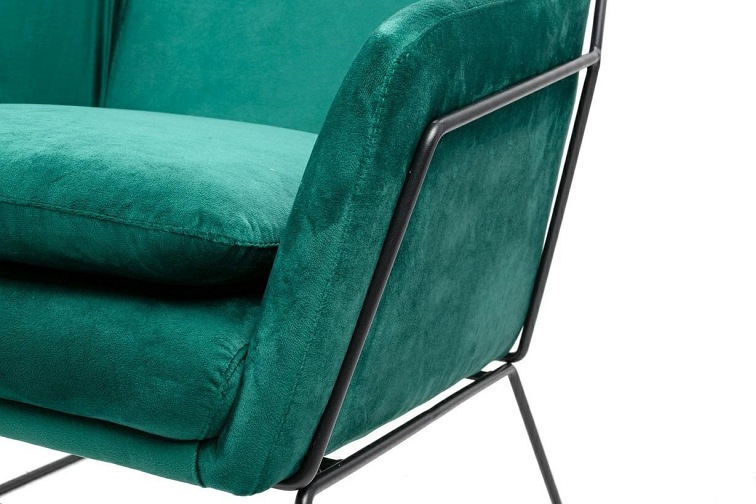 Fotel EMMA Velvet Ciemny Zielony