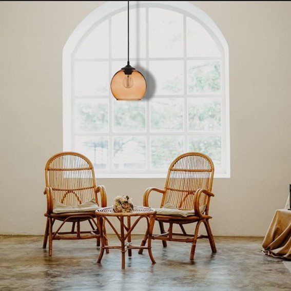 Lampa Wisząca MADEIRA 1M Czarny/Brązowy