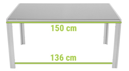 Stół Ogrodowy Wenecja 150x90 Srebrny