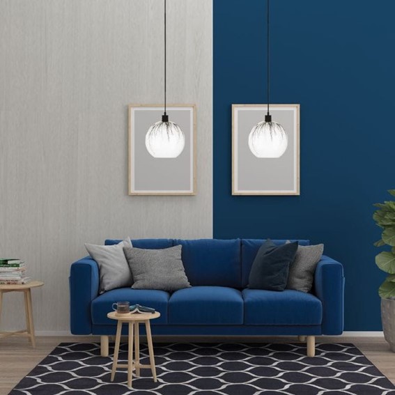 Lampa Wisząca SALIN 1B Czarny/Biały