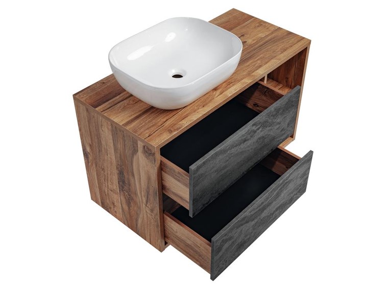 Zestaw HAC B UN. 6254 100cm (Szafka + Umywalka) Beton/Dąb