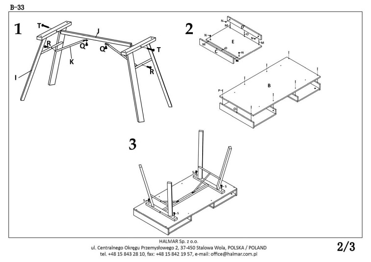 biurko B33 dąb sonoma-biały