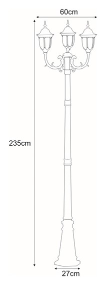 Lampa Zewnętrzna Stojąca VASCO K-7007A2/3N Czarny